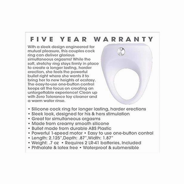 Zero Tolerance - White Lighting Vibrating Cock Ring (White)